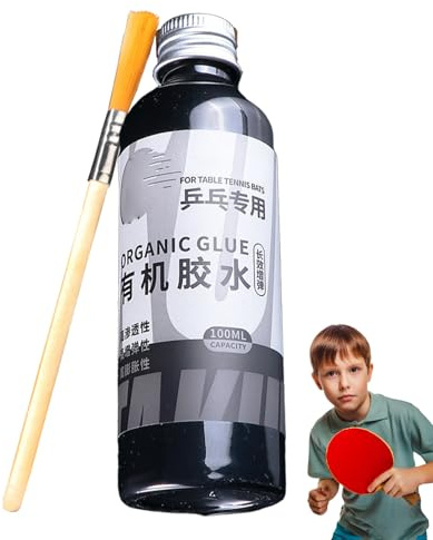 Glue Da Ping-Tennis - Glue Racchetta Da 100 Ml, Kit Da, Gomme Racchetta Con Spazzola Speciale | Detergente Per La Cura Del Pallet Con Spazzola Per La Manutenzione Delle Attrezzature