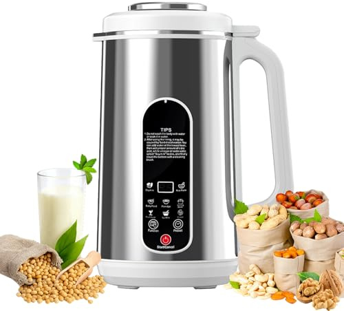 Nut Milk Maker Machine, Soy Milk Maker Machine, 1200ML Automatic Nut Milk Maker, 8 in 1 Multi Nut Milk Maker, Milk Maker Machine for Homemade Almond, Oat, Soy Yogurt & Dairy-Free Beverages