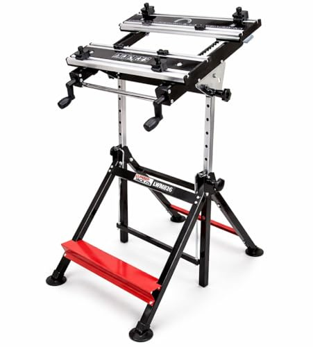 LUMBER JACK Foldable Steel Metal Workbench with Aluminium Work Surface, 100 kg Load Capacity