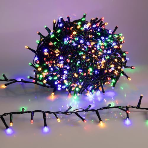 LED Lichterkette bunt mit 8 Leuchtfunktionen - 20 m / 1000 LED - Weihnachts Beleuchtung mit Speicherchip - Garten Advent Winter Deko Licht für Innen und Außen