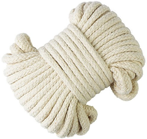 Gouert 10 m Baumwollkordel 4 mm Baumwollseil Geflochtenes Schnur Kernseil Kordel Rohweiß (10 Meter)