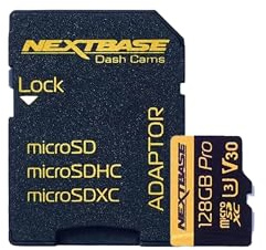 Nextbase 128GB U3 Micro SD Card - Includes Micro SD-to-SD Adapter - Ultra High Speed Memory Card Compatible with Series 1 and 2 Nextbase Dash Cam Range - Dash Camera Accessories
