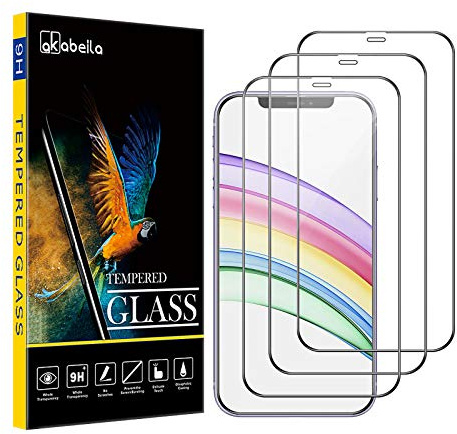 AKABEILA Kompatibel für iPhone 11, iPhone XR Schutzfolie Bildschirmschutz [3 Stück] HD Displayschutzfolie Anti-Bläschen [9H Härte], Schwarz
