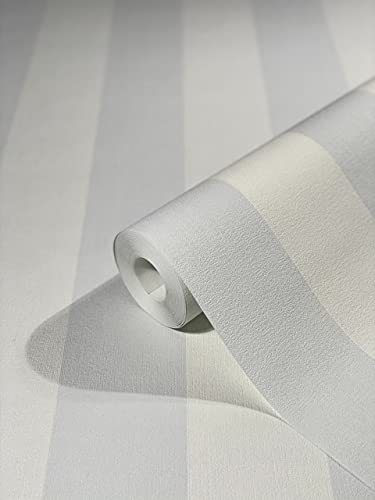 marburg Tapete Blau Weiß Streifen HAILEY für Wohnzimmer, Schlafzimmer oder Küche Made in Germany 10,05m x 0,53m Premium Vliestapete 82261