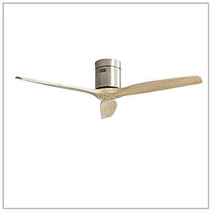 TODOLAMPARA - Ventilador de techo motor DC modelo AGUILON Níquel, 3 aspas Haya, 5 velocidades, control remoto, temporizador, silencioso y bajo consumo, modo invierno-verano, tamaño grande