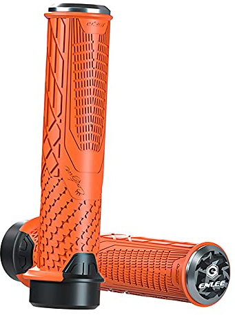 Perfeclan Bike Griffe, 1 Pair Lock-auf Fahrrad Griffe Griff Bar End Fahrrad Griff Bar Rubber End Griffe für MTB, BMX, Mountainbike, Faltrad, Orange