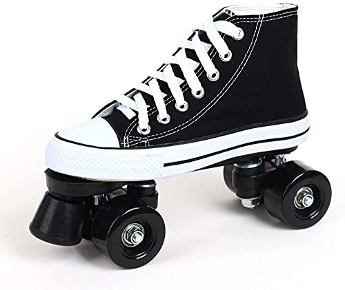 WSJYP Patines para Adultos, Hombre y Mujer - 4 Ruedas LED, Diseño Artístico para Niño y Niña - Talla 38, Color Negro