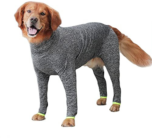 Hunde-Overall mit 4 Beinen, für den Winter, mit Haarschutz, für mittelgroße und große Hunde (11XL-Grau)