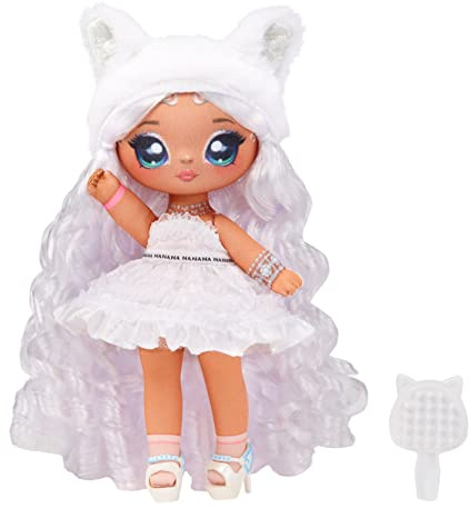 Na Na Na Surprise Serie Sweetest Gems - April Sparkles - Muñeca de Moda Suave de 19 cm, Inspirada en el Diamante - con Pelo Blanco, Vestido, Gorro y Cepillo - Coleccionable, 5+ años