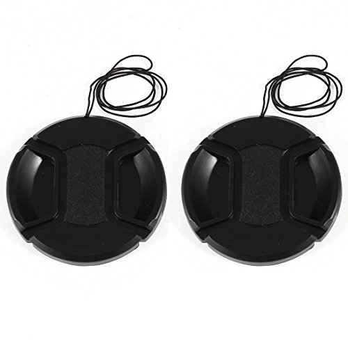 Ruilogod ﻿Digitalkamera 62mm Center Pinch Objektivkappe W String Halter Keeper 2 PCs