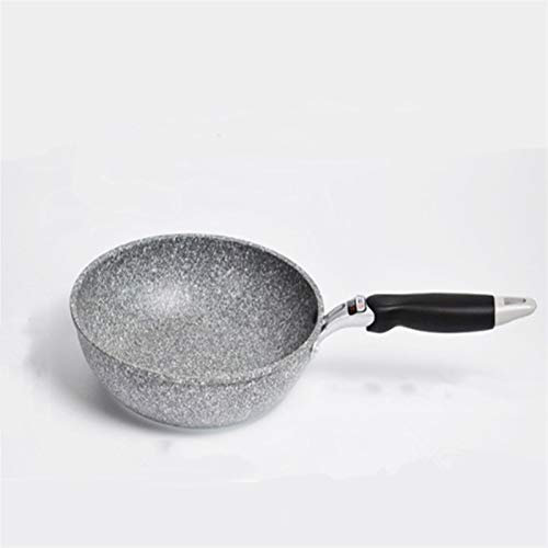 Wok Sartén 28cm Sartén Sartén Antiadherente Sartén Caldero Cocina De Inducción Wok Sartén Pan Sartén De Huevo Estufa De Gas Sartén Panqueque Hogar Jardín (Color : Wok Pan 28cm) (Wok Pan 24cm)