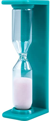 wellsamed Zahnputzuhr mit rosa Sand, Sanduhr, Timer, Zahnputztimer, eckig, 2 Minuten (Grün)