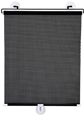 Einziehbar Auto Sonnenrollo Flexibler Sonnenschutz Auto, Seitenscheibe PVC Faltbarer Sonnenschutzrollo Heckscheibe Rollo Lichtdurchlässig, Inkl. 3 Saugnäpfen (40x60cm (15.7x23.6in))