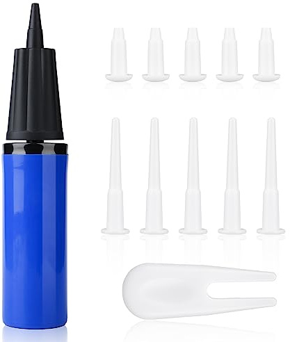 Luter Kit de Pompe Ballon Gym, 12 Pompes Air Manuelles pour Ballons Kit Remplacement Bouchon Ballon d'exercice Pompe à Main Plastique pour Gonflables Anneau de Natation Ballon de Yoga