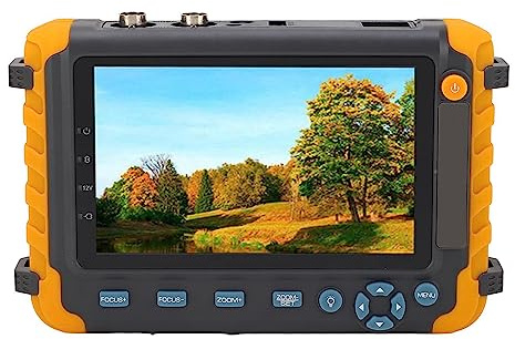 Focket Tester CCTV, Tester per Telecamera IP 5 Pollici 8 MP, Tester per Monitor Video Analogico Coassiale AHD TVI CVI con Test Cavo UTP Controllo PTZ Ingresso HDMI VGA Uscita DC12V (Spina UE)