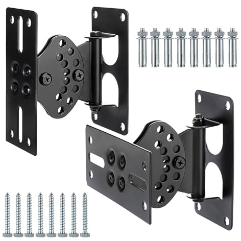 JUXYES Pack of 2 Wall Mount Bracket for Speaker, Heavy Duty Speaker Wall Mount Stand Rotatable Angle Adjustable Swivel Tilt Speaker Mount Bracket for Large or Column Speakers