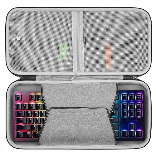GEEKRIA Tenkeyless TKL-Tastaturhülle,mit Handballenauflage-Stütztasche für kompakte mechanische Gaming-Tastatur mit 87 Tasten,kompatibel mit Razer Huntsman V2,BlackWidow TE Chroma v2,BlackWidow V3