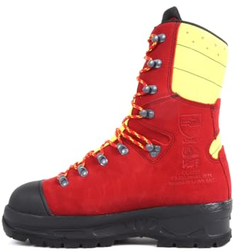 HAIX Schnittschutzstiefel/Schnittschutzschuhe Protector 2.0 in KOX Edition mit Gore-Tex Rot/Gelb Größe 43