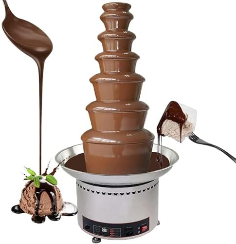 Fonduta Cioccolato, Torre Fonduta Cioccolato Grande 7 Strati 8 Kg, Fontane Cioccolato Commerciali, Facile Pulire/Funzionamento Semplice, Controllo Display Digitale, Per Matrimoni/Feste