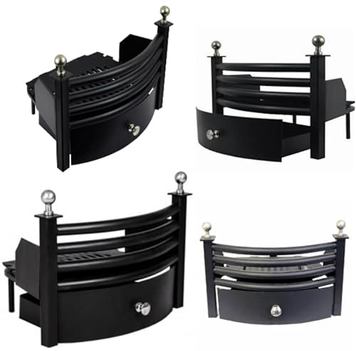 16'' Fire Fret Set Cast Iron Front Grate and Ashpan Fireplace Coal Fuel Guard