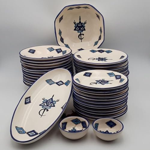 Service de table Sahel bleu - 12 pers