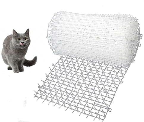 Dornengitter Tier-Barriere Katzenabwehr Matte Mit Spikes - Anti Katzen Matte Tierabwehr Scat Spike Matte - Katzenschreck Gitter Tierschreck Zur Friedlichen Abwehr Von Katzen Tier (400cm*30cm,Weiß)