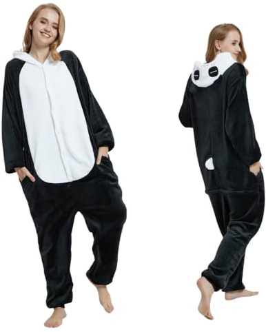 nerd hunters Onesie dräkt för vuxna – plysch kigurumi pyjamas, unisex djurkostym, storlekar S–XL, Röd panda, L