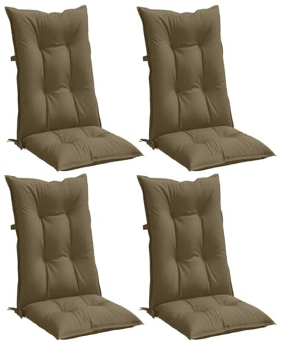 vidaXL Hochlehner-Auflagen 4 STK. Melange Taupe 120x50x7 cm Stoff