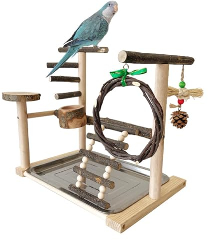 Aktivitätsständer für Vögel, Wellensittiche – langlebige Sitzstange, bissfest, Spielplatz für Vögel, Spielplatz für Nymphensittiche | Spielzeug für Vögel, Windmühle, tragbar, leicht