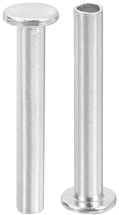 QUARKZMAN 50 Stück Halbhohlnieten 5mm x 35mm Aluminium Silber | Flachkopf Halbhohle Nieten, Für Industrie Haushaltsreparatur Befestigung
