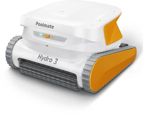 Poolmate Hydro 3 Cordless Robotic Pool Cleaner, 150W Skimmer, 200min Runtime, 861-1070 sq.ft, 2 Brushless Motors, 4.1L Filter, Wall Climbing, Waterline Cleaning (2024)