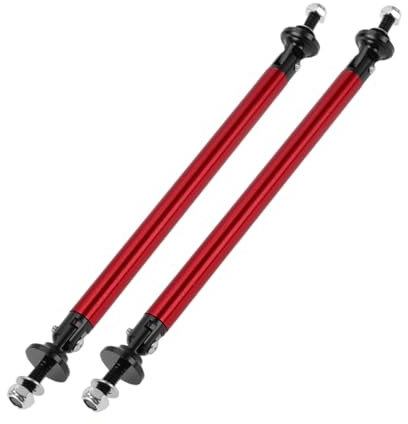 Partuto 2pcs 150mm/5.91in Car Splitter Support Rods Adjustable Front Rear Bumper Lip Splitter Strut Rod Tie Support Bars Aluminum Alloy Red