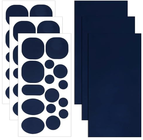 51PCS Daunenjacke Patches Nylon Reparatur Patches Wasserdichte Reparatur Patch Selbstklebendes Nylon Patch für Kleidung Daunenjacke Camping Zelte Rucksäcke (Navy Blue)