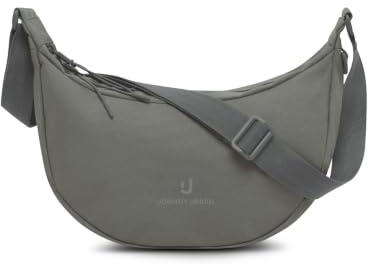 Johnny Urban Crossbody Bag Damen & Herren Grau - Ally Medium - Moon Bag Design - Umhängetasche im Halbmond Stil - Halbrunde Tasche mit verstellbarem Gurt - Wasserabweisend