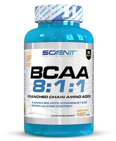 BCAA Ultra Tabletten - 150 Tabs mit Hochdosierten - Mit Vitamin B1 und B6 - Leucin, L-Isoleucin, L-Valin - Verzweigtkettige essentielle Aminosäuren (150 Tabletten)