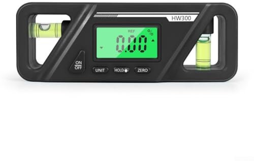 HEBEOT Digitaler Winkelsucher Digitaler Wasserwaage Digitaler Winkelmesser Neigungsmesser Winkelmesser Digitale Wasserwaage Lineal 130 x 57 x 36 mm (schwarz)