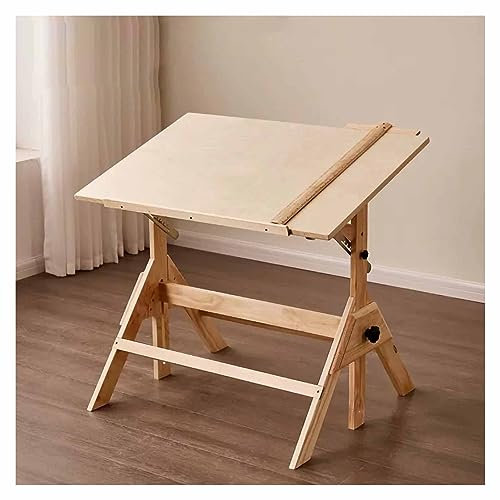Zeichentisch, Vintage-Zeichentisch, Holz-Zeichenhocker, Künstler-Zeichenstuhl und Zeichentisch mit verstellbarer Höhe, neigbare Tischplatte für Kunstwerke, Grafikdesign, Schreiben Freundschaftsjahre
