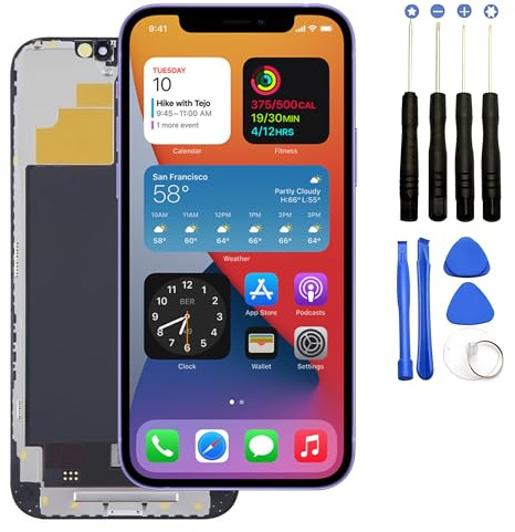 FLYCDI Écran OLED pour iPhone 12 Pro Max, 6.7 Full HD, Tactile 3D avec Assemblage Complet, Kit de Réparation Inclus, Protecteur d'Écran, Compatible Modèles A2342 A2410 A2411 A2412