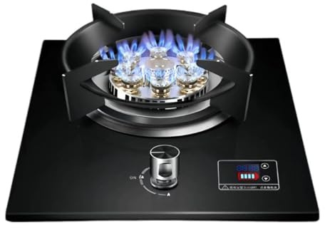Gasherd 43 Cm, Gaskochfeld 1 Brenner, 7,2 KW Hochfeuer-Timer Mit Neun Hohlräumen, Gas-/LP-Gas-Umwandlung, Mit Flammenaus-Schutz, For Heimküchen(LPG)
