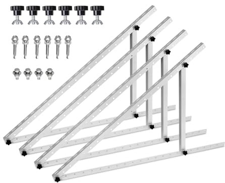 Balkonkraftwerk Halterung, Solarmodul Halterung x4 1140mm Set für 2 Solarpanels Solarmodul Flachdach Aufständerung Photovoltaik Universal Balkonkraftwerk Robuste Flachdachmontage, Wetterbeständig