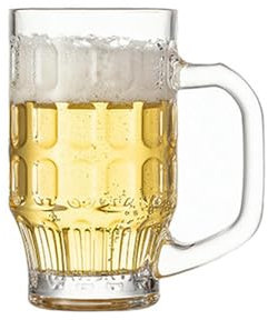 Vaso de cerveza de vidrio grueso resistente al calor, simple y exquisito, de estilo europeo, con rejilla pequeña
