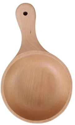 DXEHSEUY Ensaladera de madera redonda resistente con asa para el hogar, cocina, comedor, L