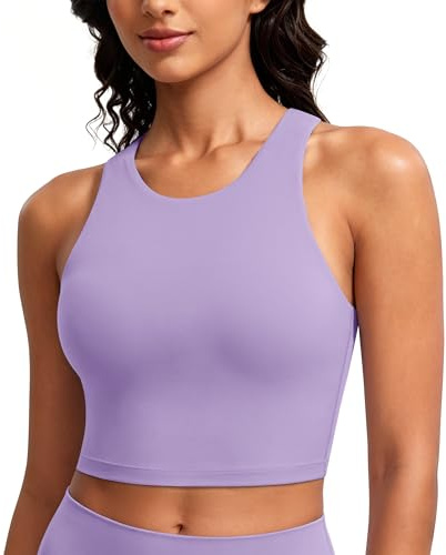 BAYDI Clouduxi, reggiseno sportivo da donna con scollo alto e schiena incrociata, Lilla ariosa, S