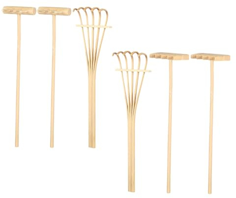 Milisten 6 Pièces Mini Râteau de Jardin Zen Bambou Outils de Sable Miniatures pour Méditation Décoration de Bureau et Création Artistique Kit Relaxant pour Jardin Zen et Bac à Sable