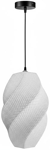 3D Vase Pendelleuchte Nora E27 (M) inkl. Lampenaufhängung Textilkabel 100cm – nachhaltig & modern, skandinavisch – Lampenschirm Hängelampe