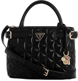 GUESS Handtasche Umhängetasche Paisleigh Small Satchel Black schwarz