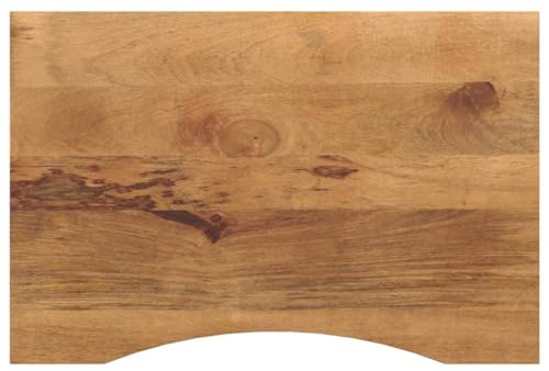 IBUQDDV Massivholz Schreibtischplatte mit Aussparung 100x50x2,5cm aus Mango Holz für Büro Esstisch Computertisch, 1 Stück rustikale Tischplatte, robuste Tropische Hartholzplatte,