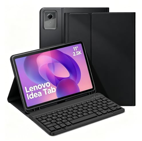 Bettdow Funda con Teclado para Lenovo Idea Tab 11 2025 TB336FU/TB336ZU | QWERTY Español Ñ Desmontable Teclado con Funda para Lenovo Idea Tab 11 Pulgadas 2025, Negro