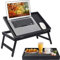Bed Table Breakfast Tray with Folding Legs Kitchen Serving Plate for Bed Platters TV Table Desk Snack Tray (BLack)