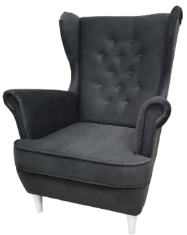 MartHome Einzelsofa Loungesessel Wohnzimmersessel, Stoffsessel - Relax Sessel TV Ohrensessel, Bequemer Loungesessel Wohnzimmer - Skandinavischer Sessel (Graphit C15)